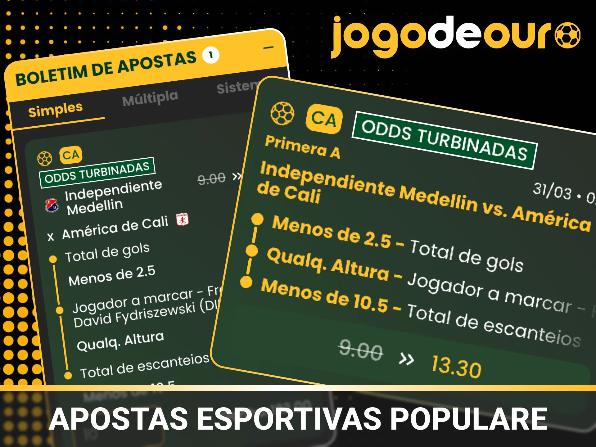 Faça suas apostas esportivas populares nos melhores campeonatos no Jogo de Ouro.