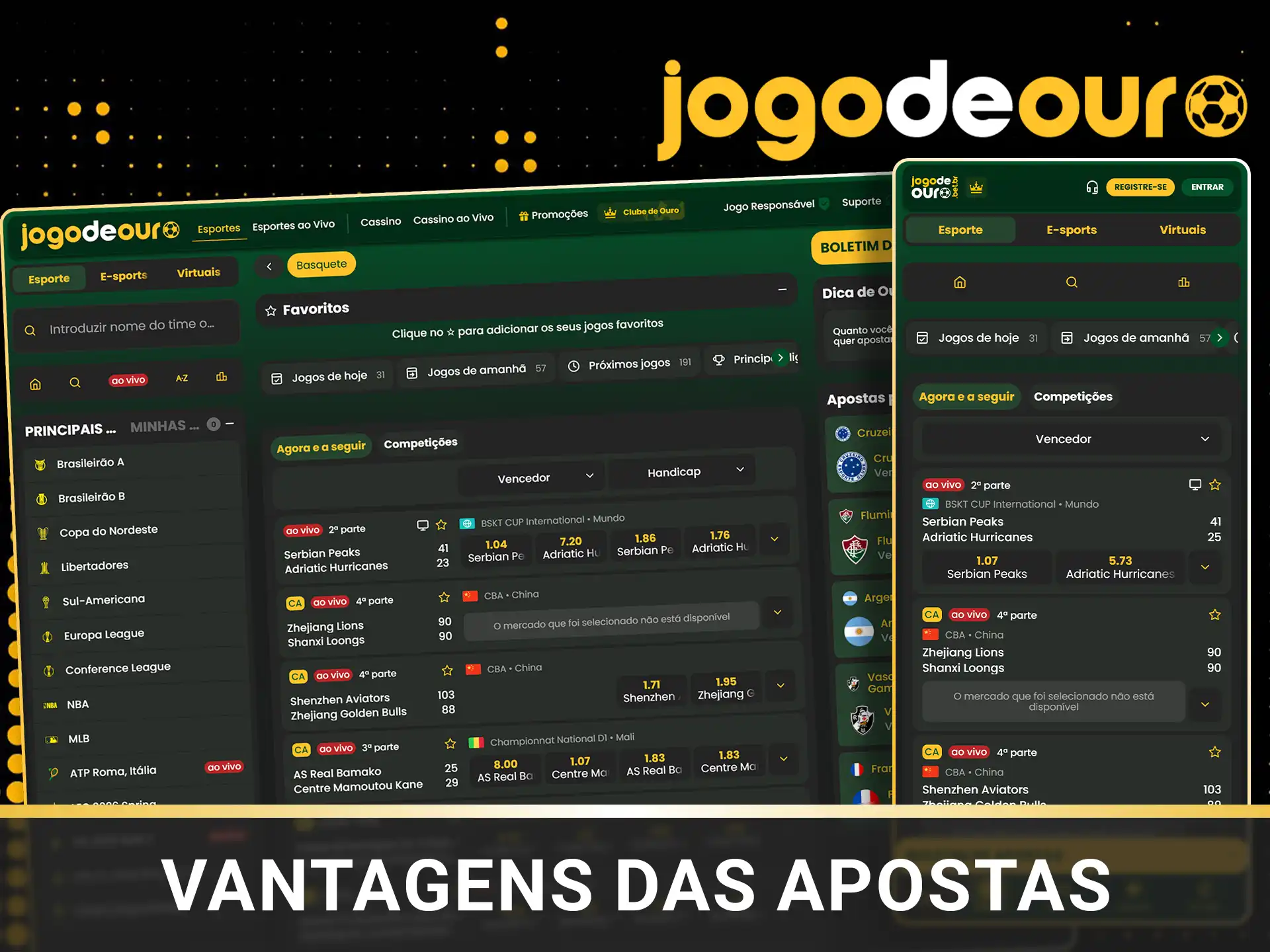 Vantagens de apostar em basquete Jogo de Ouro.